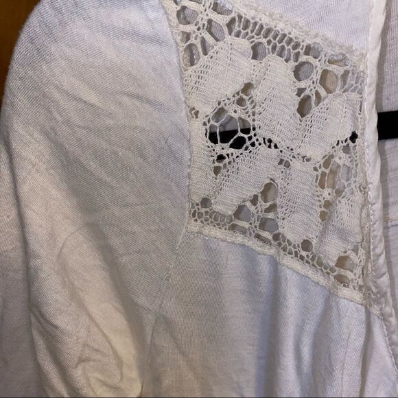 🍄 Tiny by Anthropologie White Hippy Boho Lace Top - Picture 6 of 7